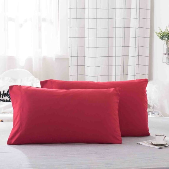 Neoyler 2 Cooling Body Pillowcase Pillow Cases Temperature Regulating Breathable Velvet Soft Pillow Cover Moisture Wicking Envelope Closure Gentle on Hair and Skin All Season Red 20x36in