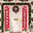 thumbnail image 1 of Neoyler 2 Pack Christmas Couplet Door Curtain Christmas Decorations Waterproof Polyester Holiday Door Cover with Hanging Holes Festive Calligraphy Design for Doorway Red 11.8x70.9in, 1 of 6