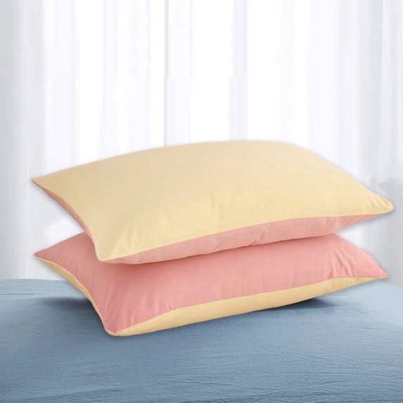 Neoyler 2 Pillow Cases Cotton Shams with Envelope Closure Soft Breathable Washed Fabric Covers Smooth Long Lasting Relaxed Sleep Decorative for Bedroom Sofa Living Room Multicolor 18.8x29.1in