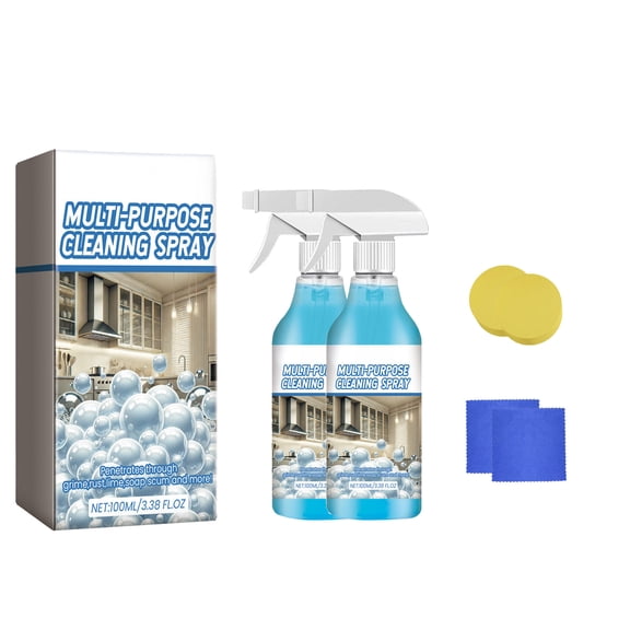 Neoyler 2 pack Multipurpose Cleaner Kitchen Foam Cleaner Powerful Degreasing Foam Spray Rust Remover for Metal Deep Clean Grease Oxides Leaves Non Greasy Shine for Kitchen Surfaces Multicolor