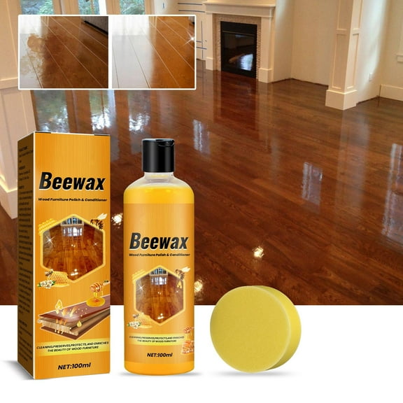 Neoyler 2 pack All Purpose Cleaner Beeswax Furniture Polish Natural Wood Protector Restores Shine Removes Light Scratches Seals Stains and Humidity Includes Sponge for Indoor Outdoor Yellow