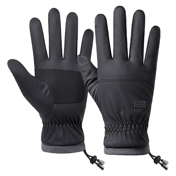 Neoyler 2 pack Winter Gloves Touchscreen Cycling Windproof Design with Fleece Lining and Anti Slip PVC Palm for Hiking Skiing Running Outdoor Sports Cold Weather Protection Black 9.4in