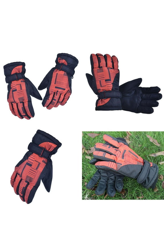 2 pack Winter Ski Gloves Waterproof Breathable Nylon with Fleece Lining Windproof Insulated Palm with Enhanced Grip and Elastic Wrist for Outdoor Skiing and Mountaineering Pink 10.2in