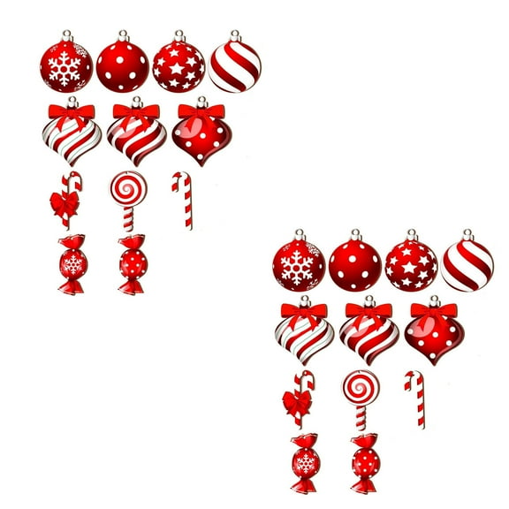 Neoyler 24 pack Christmas Tree Decorations Peppermint Candy Wood Hanging Ornaments Long Lasting Lightweight Lollipop Style Easy to Hang Festive Garlands Wreaths Home Red 3.9in