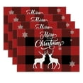 thumbnail image 1 of Neoyler 4 Pack Christmas Placemat Table Mat Christmas Thanksgiving Decorations Enhances Dining with Festive Designs Made From Easy to Clean Materials for Holiday Gatherings Meals 17.7x11.8in Red, 1 of 7