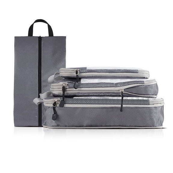 Neoyler 4 Pack Packing Cubes for Travel Compression Design with Multiple Sizes for Luggage Premium and Space Saving Suit for Business Trips Holidays And Vacations Multiple sizes Gray