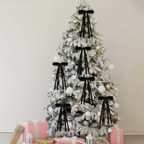 Neoyler 5 Pack Mini Velvet Bow Decoration for Christmas Trees and Wreath Gift Wrap High Grade Velvet Ribbon Reusable for Holiday Decor Parties And Weddings 9.4in White