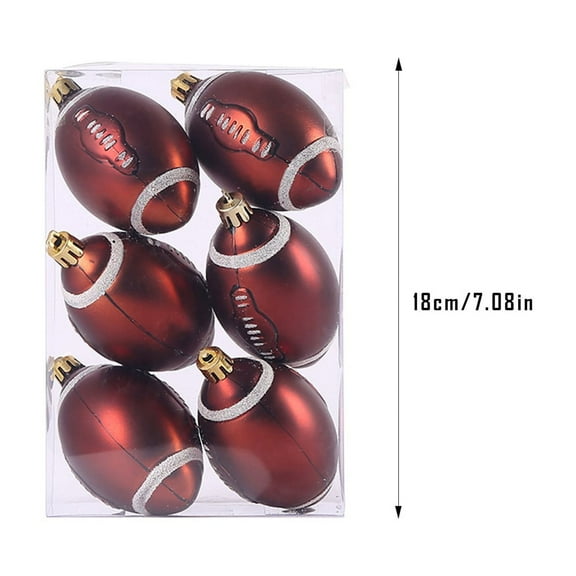 Neoyler 6 Pack Christmas Tree Ornaments Christmas Decorations Sports Advent Hanging Decorations Unique Theme Easy to Hang Suit for Home Office or Porch Add Festive Cheer 7.1in Red