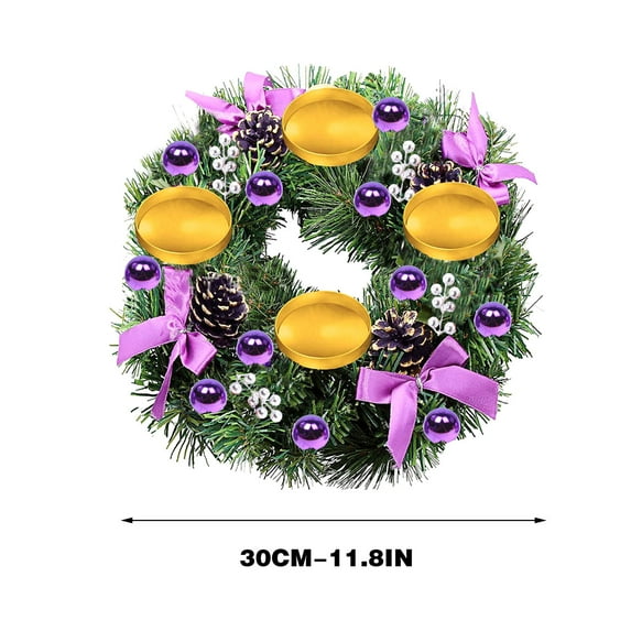 Neoyler Advent Wreath Christmas Decorations Christmas Mantel Decor Metal Base Lifelike Spruce Branches Drip Tray Candles Not Included Mantel Decor Warm Holiday Moments 11.8In