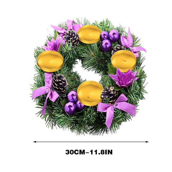 Neoyler Advent Wreath Christmas Decorations Christmas Mantel Decor Metal Base Lifelike Spruce Branches Drip Tray Candles Not Included Mantel Decor Warm Holiday Moments 11.8In