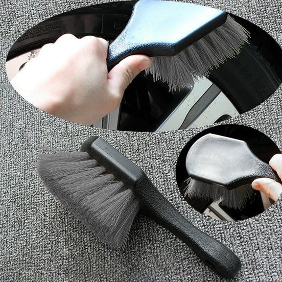 Neoyler Car Wheel Tire Brush Cleaning Brush High Density Nylon Bristles for Rim Crevice Degreasing Gentle yet Tough Cleaning Long Lasting ABS Handle for Auto and Outdoor Use Gray 8.8x4.3x3.9in