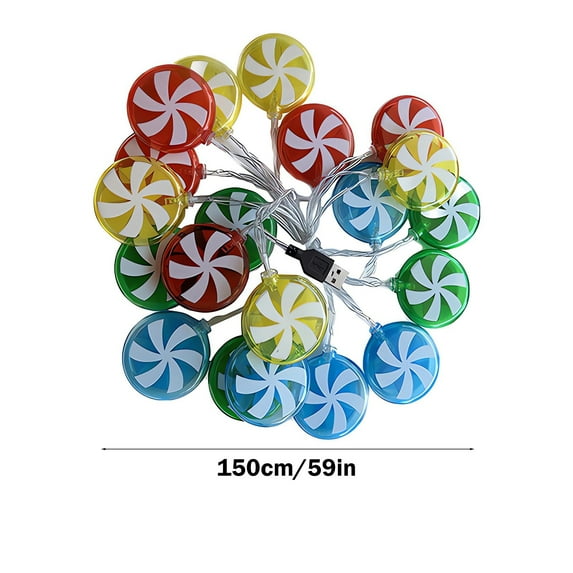 Neoyler Christmas Candy Light String Lights Indoor Christmas Lights Outdoor Decorations Candy Led Lights String Four Color Candy Shape Adds Mood Indoor Use Easy Setup 59.1In