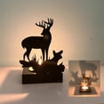 thumbnail image 1 of Neoyler Christmas Decorations Christmas Decor Elegant Metal Iron Christmas Reindeer Candlestick Long Lasting Centerpiece for Festive Holiday Tabletop Home Decor 3.5 in Black, 1 of 6