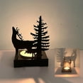thumbnail image 1 of Neoyler Christmas Decorations Christmas Decor Elegant Metal Iron Christmas Reindeer Candlestick Long Lasting Centerpiece for Festive Holiday Tabletop Home Decor 3.5 in Black, 1 of 5