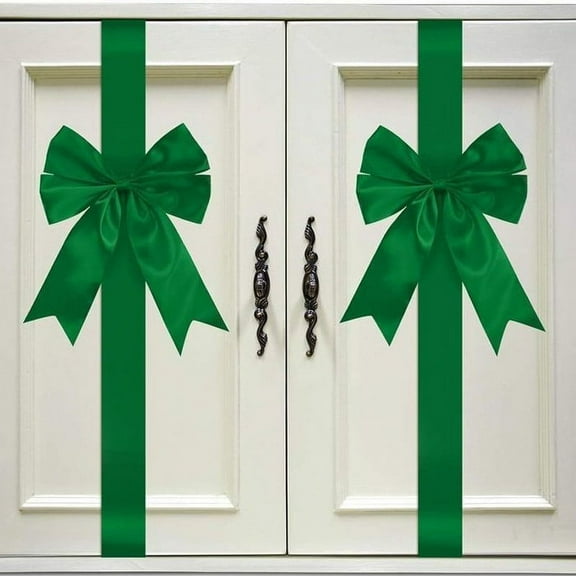 Neoyler Christmas Decorations Christmas Door Decorations Cabinet Door Bow Velvet Ribbon Easy Install for Kitchen Furniture Party Festive Decor Makes Every Home Feel Special 5.9in Green