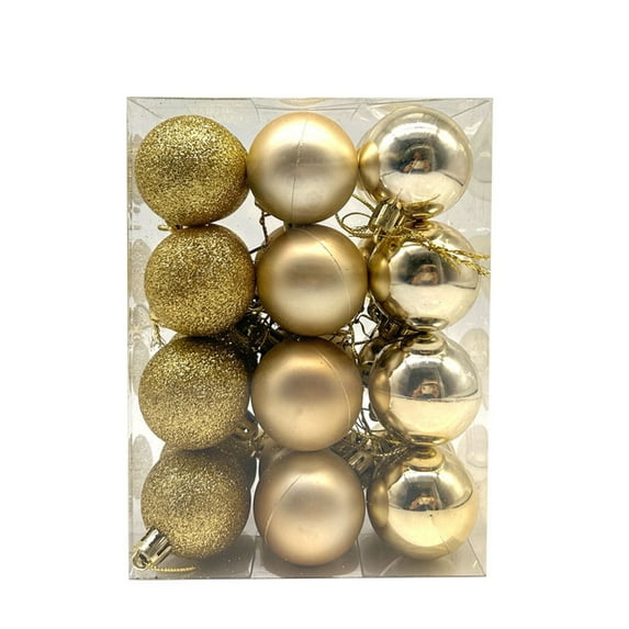 Neoyler Christmas Decorations Christmas Ornaments Set Mini Shatterproof Balls for Tree Decor Party Holiday Wedding Plastic Christmas Tree Hanging Decorations Ornament Set Vintage Classic 1.2in Gold