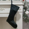 thumbnail image 1 of Neoyler Christmas Decorations Velvet Christmas Stocking Hanging Holiday Ornament with Rope Hanger Plush Soft Detailed Snowflake and Star Embellishments for Mantel Tree Display Black 9.1in, 1 of 6