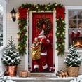 thumbnail image 1 of Neoyler Christmas Door Cover Hanging Christmas Decorations Long Lasting Polyester Door Curtain with Festive Bow Tie Print Easy Hang for Indoor Outdoor Entryway Multicolor 35.4x70.9in, 1 of 6