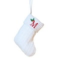 thumbnail image 1 of Neoyler Christmas Embroidered Letter Socks for Personalized Decor with Knit Design and Initials Diy Decoration Suit for Holiday Gifts and Family Celebrations 7.9x6.3in White, 1 of 1
