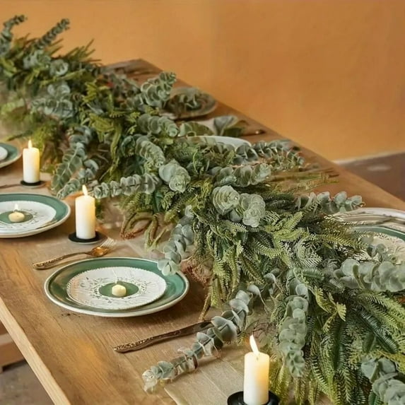 Neoyler Christmas Garland Artificial Pine Rattan Vine with Realistic Needles Soft Safe Edges Long Lasting Flexible PVC Construction for Door Window Mantel Wedding Home Decor Green 13.8in