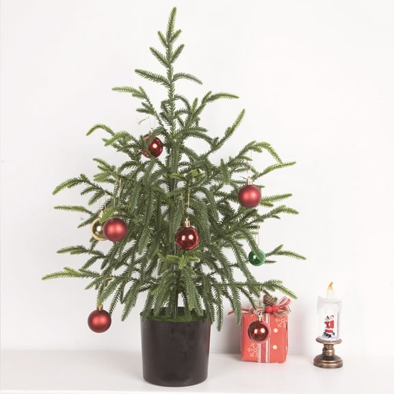 Neoyler Christmas Norfolk Pines Tree Decor for Home with Lifelike Design Suit for Festive and Outdoor Use 23.6x15.7x15.7in Green
