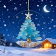 thumbnail image 1 of Neoyler Christmas Ornaments Acrylic Sea Glass Tree Ornament Shatterproof Double Sided Print Long Lasting Lightweight Hanging Decoration for Home Holiday Mantel Blue 3.1in, 1 of 6