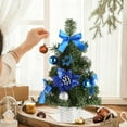 thumbnail image 1 of Neoyler Christmas Tree Mini Artificial Desktop Predecorated Tabletop Christmas Decorations with Retractable Branches and Glitter Ornaments for Mantel Home Blue 11.8x3.9x3.9in, 1 of 6