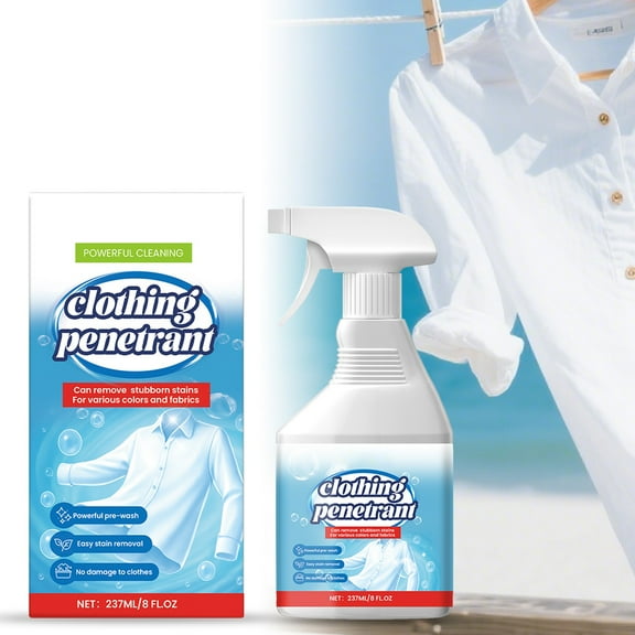 Neoyler Cleaning Spray Laundry Stain Remover Penetrating Pre-Treatment Cleaner Powerful Stain Removal Gentle on Fabrics Safe for Hand Wash and Machine Laundry Routine Blue