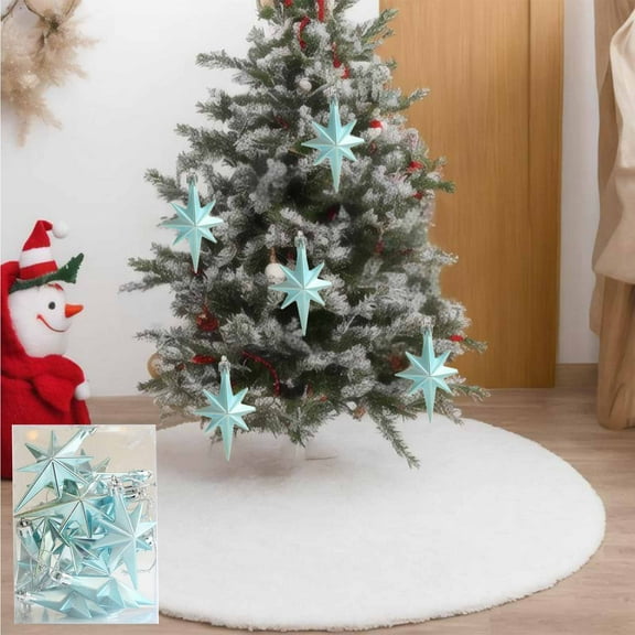 Neoyler Decorative Octagonal Star Set Ornaments Christmas Ornaments Christmas Tree Decorations Delicate Accents Secure Hanging Suit Tree Garlands Centerpieces Create Warm Mood 5.3In Blue