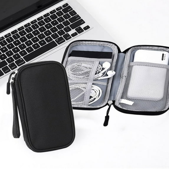 Neoyler Digital Accessories Storage Bag Multi layer Protective Cover for Power Supply Earphones USB Data Cable with Metal Zipper Lightweight Organization Case