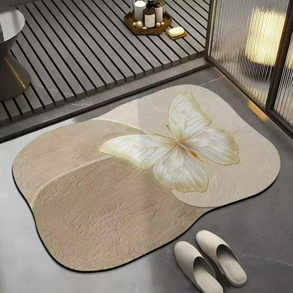 Neoyler Door Mat Bathroom Diatomaceous Earth Absorbent Fast Dry Non Slip Soft Warm Anti Odor Surface for Tub Side Sink Vanity Indoor Use Quick Drying Easy Maintenance Green 15.7x23.6in
