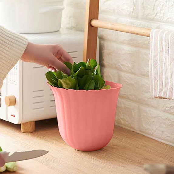 Neoyler Garbage Cans for Kitchen Trash Can Hands Free Pressure Ring Odor Lock Lid Compact Portable Plastic Waste Basket for Bathroom Dormitory Living Room Red 7.9x6.5x6.5in