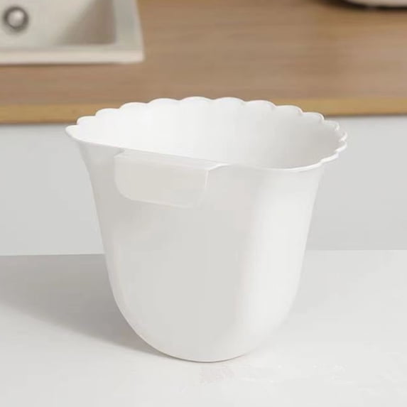 Neoyler Garbage Cans for Kitchen Trash Can Hands Free Pressure Ring Odor Lock Lid Compact Portable Plastic Waste Basket for Bathroom Dormitory Living Room White 7.9x6.5x6.5in