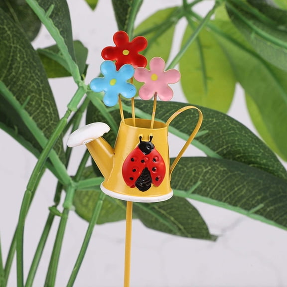 Neoyler Garden Yard Metal Potted Flower Pot Stake for Outdoor Decoration Long Lasting Weather Resistant Non Woven Fabric Hand Painted Design Easy Installation Stylish Ornament