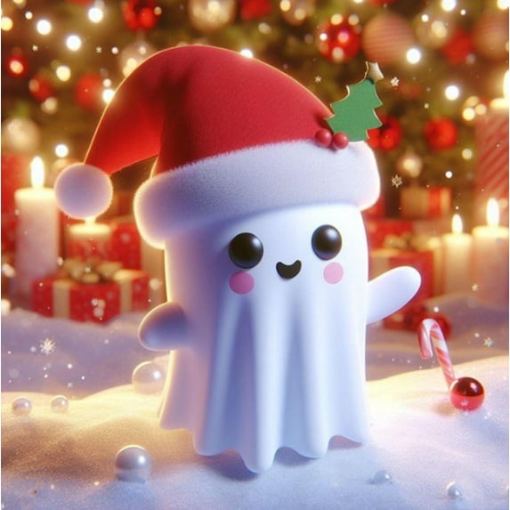 Neoyler Ghost Statue Christmas Decoration for Halloween Lovers with Unique Resin Design for Indoor Outdoor Use Whimsical Spooky Holiday Figurine for Home Decor Bookshelf Porch Mantel 3.5in White