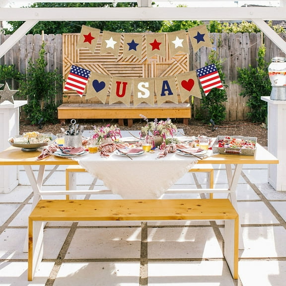 Neoyler Independence Day Patriotic Decor USA Flag Decoration Party Supplies for 4th of July Memorial Day National Holidays and Theme Parties Reusable and Long Lasting