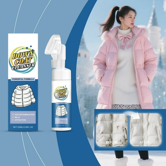 Neoyler Down Jacket Cleaner All Purpose Cleaner Gentle Stain Removal Softening Formula Restores Loft for Down Outerwear Home Laundry and Outdoor Gear Care Blue
