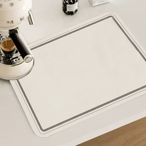 Neoyler Kitchen Countertop Diatomite Water Absorbent Mat Heat Insulation Long Lasting Non Ironing Easy Clean Multipurpose Draining Mat for Cooking and Washing Surfaces