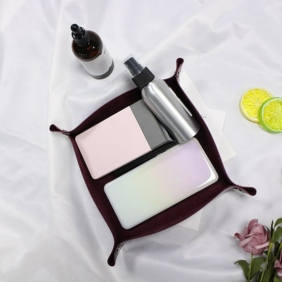 Neoyler Leather Valet Tray Organizer for Men and Women All Inclusive Travel Storage for Jewelry Phone Keys Wallets Sunglasses Office Home and Gifts for Father's Mother's Day Birthday