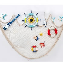 Neoyler Mediterranean Style Nautical Fishing Net Wall Decoration for Home Party Photo Wall Decorations Machine Washable Cotton Rope Net for Bedroom Living Room Events