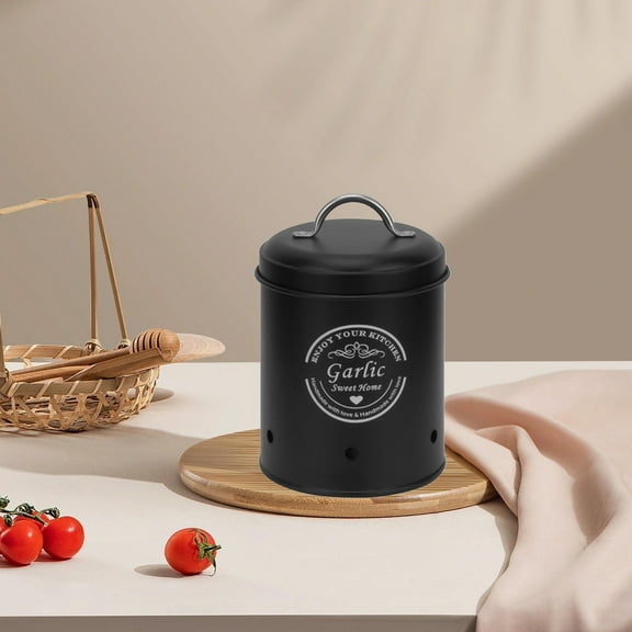 Neoyler Metal Vegetable and Fruit Storage Buckets with Lids and Handles Iron Long Lasting Potato Garlic Storage Cans Large Capacity Versatile for Kitchen Organization Stain Resistant