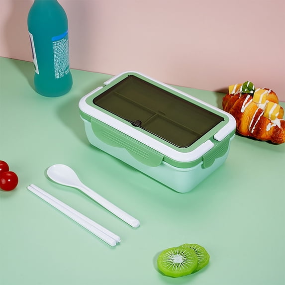 Neoyler Microwave Heated Lunch Box with Compartment Leak-Proof Design for Students and Office Workers Includes Portable Tableware Suitable for School and Picnic Use