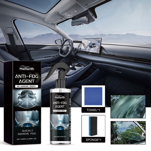 Neoyler Multi Functional Windshield Spray Water Repellent Antifogging Agent Glass Oil Film Removal for Home Car Bathroom Mirrors Auto Defogger Protects Surfaces and Enhances Visibility
