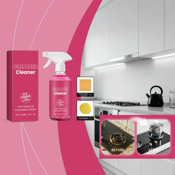 Neoyler Oil Stain Cleaning Spray All Purpose Cleaner Powerful Degreaser for Stove and Countertops Multipurpose Cleaning Supplies Fast Acting Household Decontamination Pink