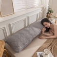 thumbnail image 1 of Neoyler Pillow Cases Extra Long Quilted Pillowcase with Non-Slip Button Closure Full Wrap Protection Pre-Shrunk Easy Care Polyester Support for Side Sleepers and Couples Gray 18.9x47.2in, 1 of 6