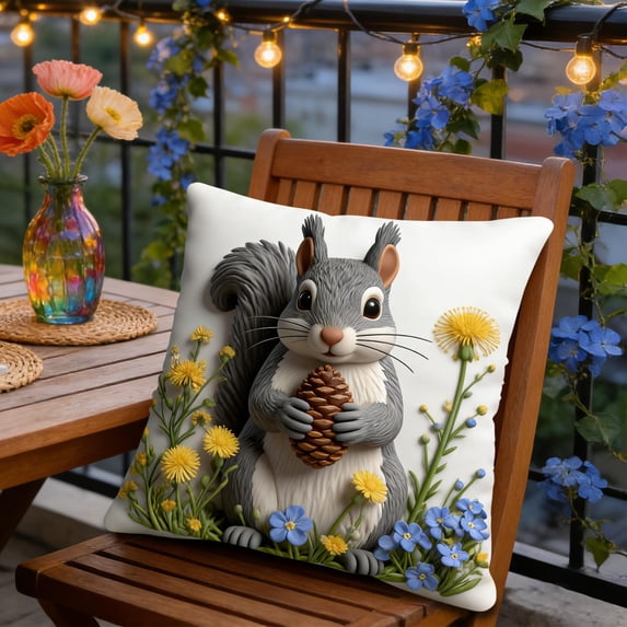Neoyler Pillow Cases Short Lint Embroidered Throw Pillowcase Three Dimensional Cute Embroidery Soft Relaxedable Touch Decorative Accent Cover for Sofa Bedroom Living Room Home Multicolor 17.7x17.7in