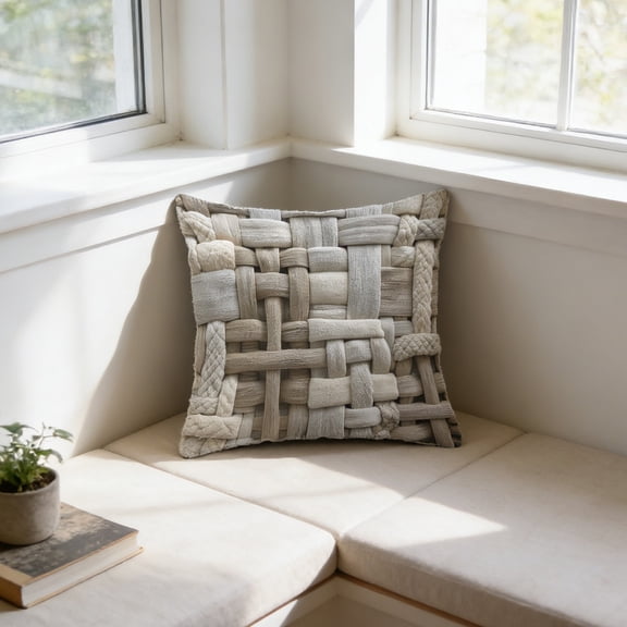 Neoyler Pillow Cases Short Pile Knit Decorative Pillow Cover Soft Breathable Graphic Print Accent for Sofa Bed Couch Living Room Bedroom Throw Decor Gray 17.7x17.7in