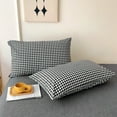 thumbnail image 1 of Neoyler Pillow Cases Standard Size Sateen Pillowcase Soft Microfiber Mite Resistant Quiet Stay in Place Envelope Closure Hem Piping Machine Washable for Bedroom and Guest Black 18.8x29.1in, 1 of 7