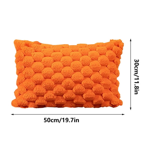 Neoyler Pillow Cases Velvet Quilted Snowflake Lumbar Pillow Cover with Hidden Zipper Soft PV Velvet Relaxed for Office Sofa Bedside Support Home Decor Orange 11.8x19.7in