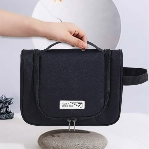 Neoyler Portable Hanging Toiletry Cosmetic Storage Bag with Hook for Travel Large Capacity Makeup Organizer Water Resistant Polyester Multi Compartment for Home Gym Office Use